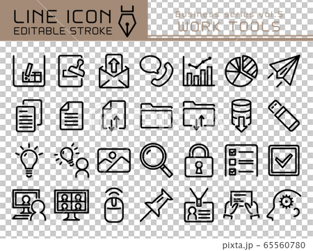 ラインアイコン ビジネスシリーズvol.5 ワークツール ラインアイコン ビジネスシリーズvol.5 ワークツール 65560780