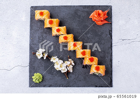 japanese sushi food. Maki ands rolls with tuna, salmon, shrimp, crab and avocado. japanese sushi food. Maki ands rolls with tuna, salmon, shrimp, crab and avocado. 65561019
