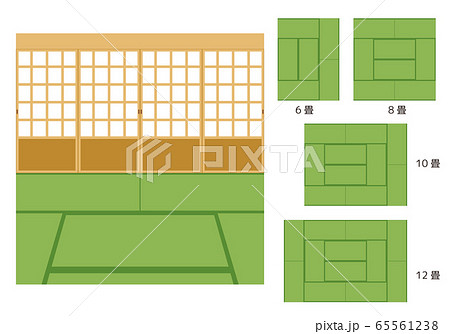 障子と畳の敷き方 和室 イラストのイラスト素材