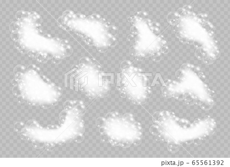 Soap Foam With Bubbles Isolated On Transparent のイラスト素材