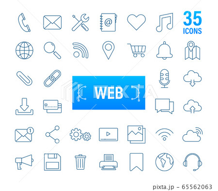 Web icon set. Business. Email icon. Video chat. Vector stock illustration. Web icon set. Business. Email icon. Video chat. Vector stock illustration. 65562063