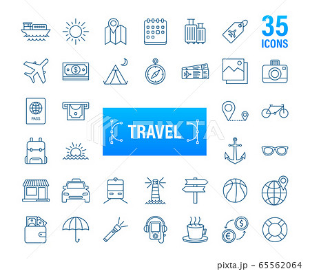 Set travel icon for web design. Business icon. Vector stock illustration. Set travel icon for web design. Business icon. Vector stock illustration. 65562064