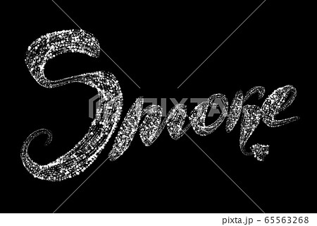 The word inscription is smoke made by luminous round particles isolated on a black background The word inscription is smoke made by luminous round particles isolated on a black background 65563268
