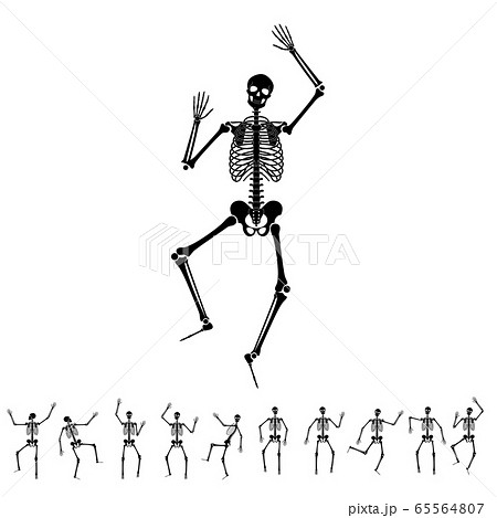 Happy Dancing Skeletons On Halloweenのイラスト素材