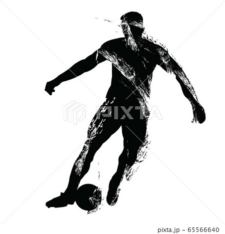 Silhouette of a football, soccer player 65566640