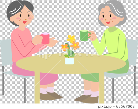 シニア女性のお茶の時間 65567008