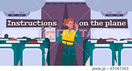 Airplane Briefing Flat Background 65567363