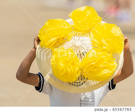 運動会 花笠の写真素材