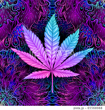 Cannabis leaves seamless pattern, background. 65568988