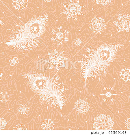 Peacock feathers mehendi, traditional indian henna floral ornament. 65569143