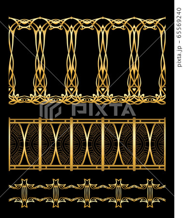 Set of Seamless borders. Colored vector illustration 65569240