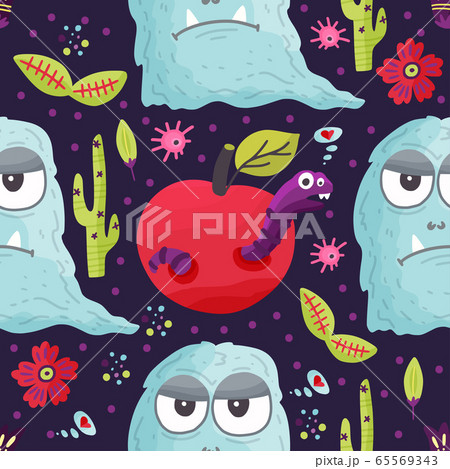 Monster vector seamless pattern. Monster vector seamless pattern. 65569343