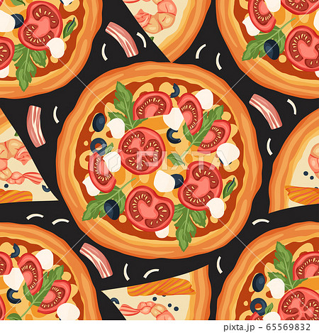 Pizza vector seamless pattern. Pizza vector seamless pattern. 65569832