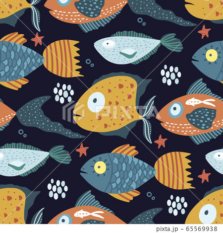 Fish seamless vector pattern. 65569938