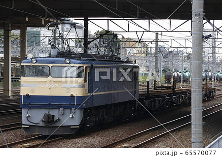 EF65-500番台のレール輸送列車 65570077