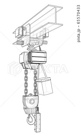 Winch or lifting machine concept outline. Vector Winch or lifting machine concept outline. Vector 65570433