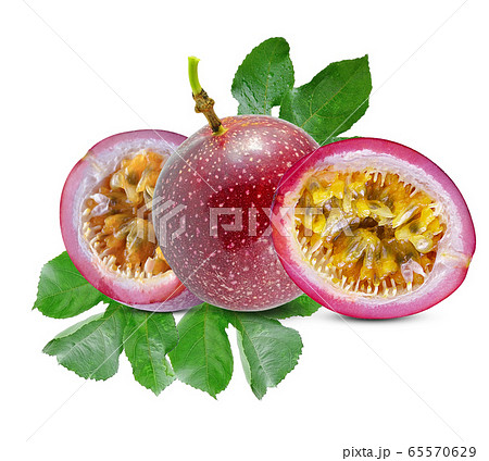 Passion fruit isolated  on white background. 65570629