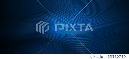 Abstract dynamic motion of liquid or fluid shape, pattern composition. Dark blue color, gradient background. Vector modern graphic, minimal design elements for poster, wallpaper, flyer, layout 65570750