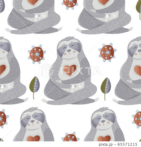 Sloth vector seamless pattern. Sloth vector seamless pattern. 65571215