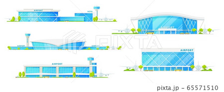 Airport passenger terminal building icons Airport passenger terminal building icons 65571510