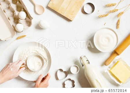 Background with ingredients for home baking 65572014