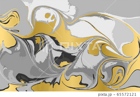 Gray and gold agate ripplle pattern. Pale beautiful marble background. 65572121