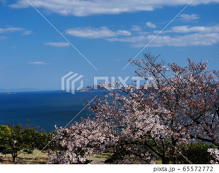 万葉岬から見る春の播磨灘の眺望 万葉岬から見る春の播磨灘の眺望 65572772