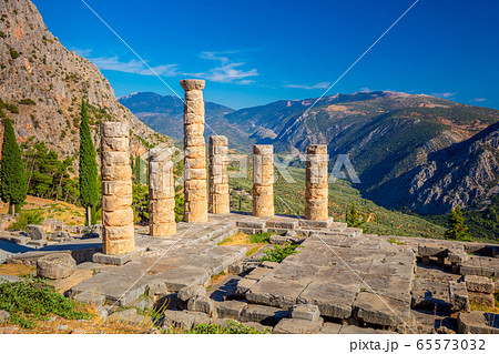 Famous place - Ancient Ruins in Delphi, Greece Famous place - Ancient Ruins in Delphi, Greece 65573032