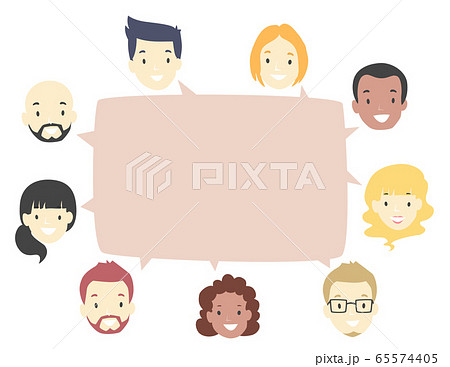 People Heads Diversity Speech Bubble Illustration People Heads Diversity Speech Bubble Illustration 65574405
