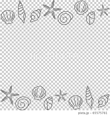 Seashell frame square hand-painted style 65575781