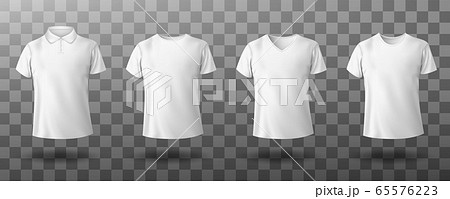 Realistic mockup of male white polo shirt 65576223