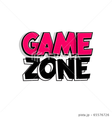 Kids zone comic text badge on splash sticker. Kids zone comic text badge on splash sticker. 65576726