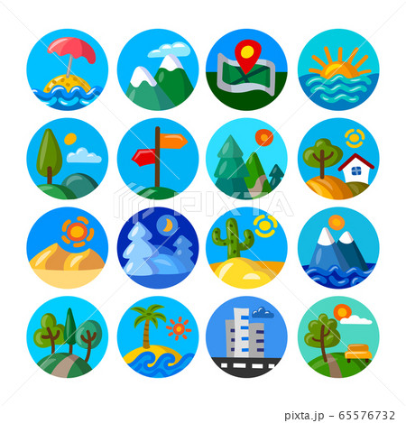 landscapes icons set landscapes icons set 65576732