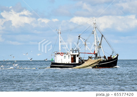 Fishing in the North Sea near Busum in North Frisia (Germany) 65577420