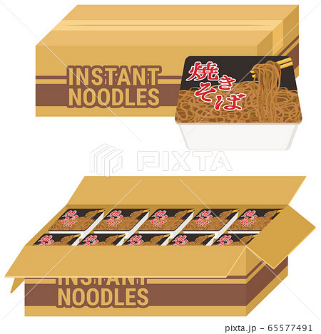 ダンボールに入った焼きそば 65577491