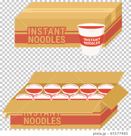 ダンボールに入ったインスタントラーメン ダンボールに入ったインスタントラーメン 65577493