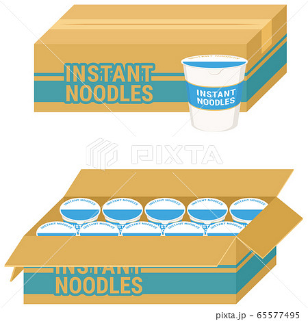 ダンボールに入ったインスタントラーメン 65577495