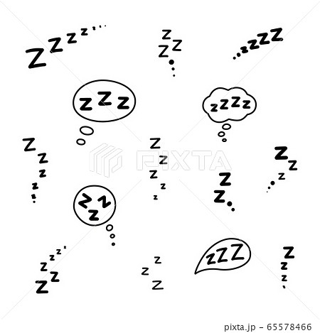 Set Of Zzz Sleep Icon Hand Drawn Zzzz In のイラスト素材