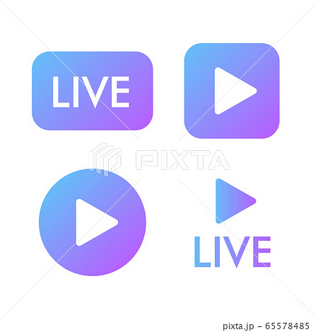 Live stream violet icon on a white background. Blogger streaming online symbol.. Play button icon vector illustration. 65578485