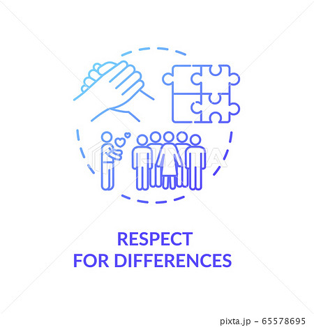 Respect For Differences Blue Gradient Concept Iconのイラスト素材