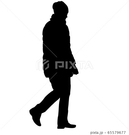 Silhouette of a walking girl on a white background Silhouette of a walking girl on a white background 65579677