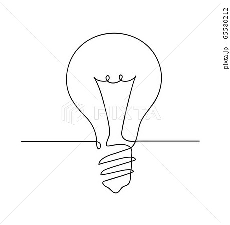 Light bulb symbol. Idea Concept. Continuous line art drawing. Hand drawn doodle vector illustration in a continuous line. Line art decorative design. 65580212