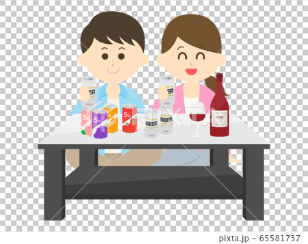 幾個在家喝酒的插圖 65581737