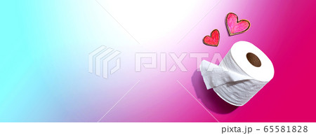 Toilet paper with hearts 65581828