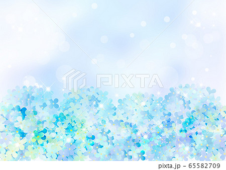 アジサイ_水彩ブルー背景 アジサイ_水彩ブルー背景 65582709