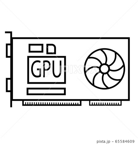 computer video card icon on white background. - Stock