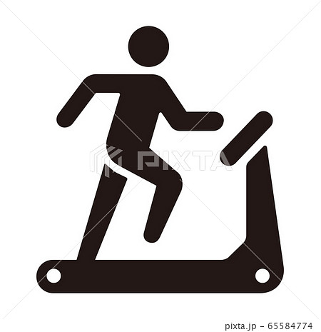 ランニングマシーン スポーツジム ダイエット ベクターアイコンのイラスト素材