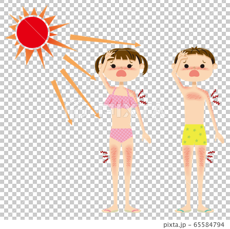 子ども 水着 日焼け01 太陽 子ども 水着 日焼け01 太陽 65584794