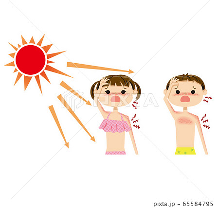 子ども 水着 日焼け01 太陽 上半身 子ども 水着 日焼け01 太陽 上半身 65584795