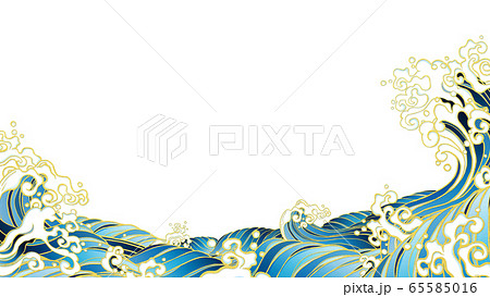 背景波日式日本風格日式花紋 插圖素材 圖庫